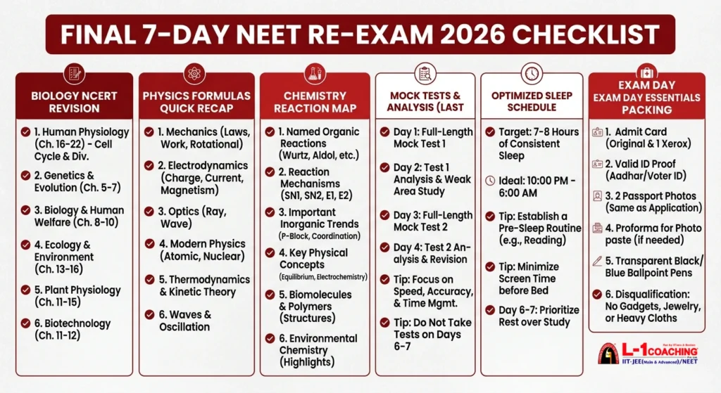 NEET Re Exam Time Table